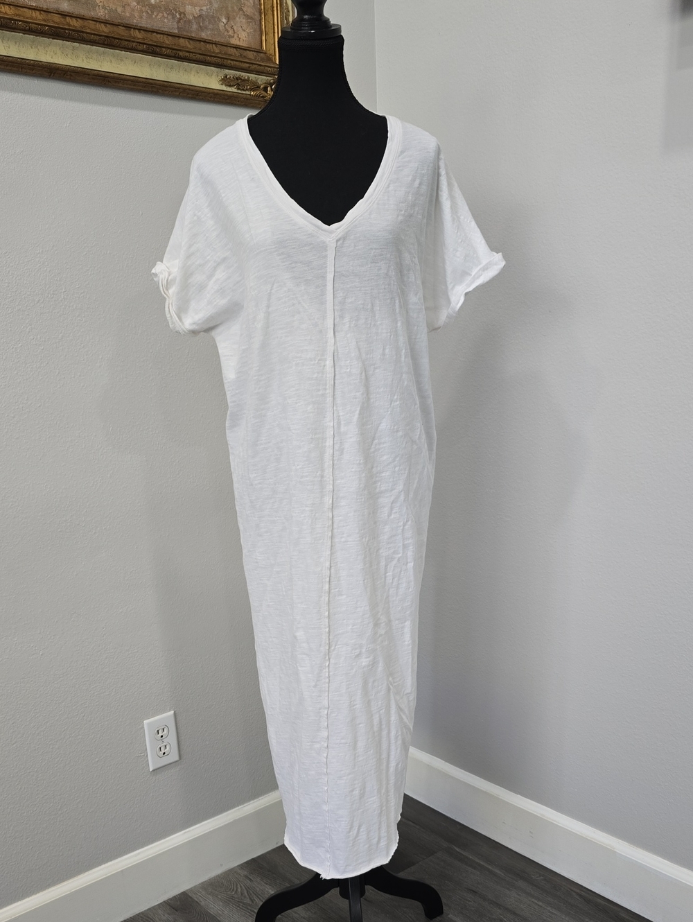 Z Supply White V-Neck Long Swim Cover-Up Dress